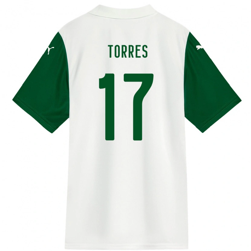 Danxen Heren Facundo Torres #17 Wit Groen Uitshirt Uittenue 2025/26 T-Shirt
