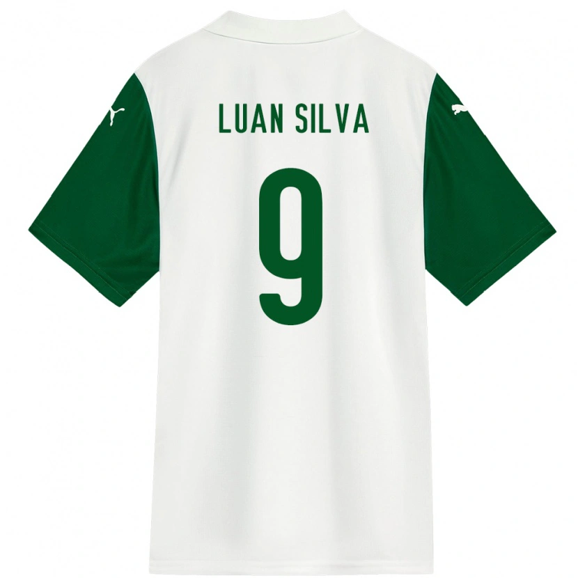 Danxen Heren Luan Silva #9 Wit Groen Uitshirt Uittenue 2025/26 T-Shirt