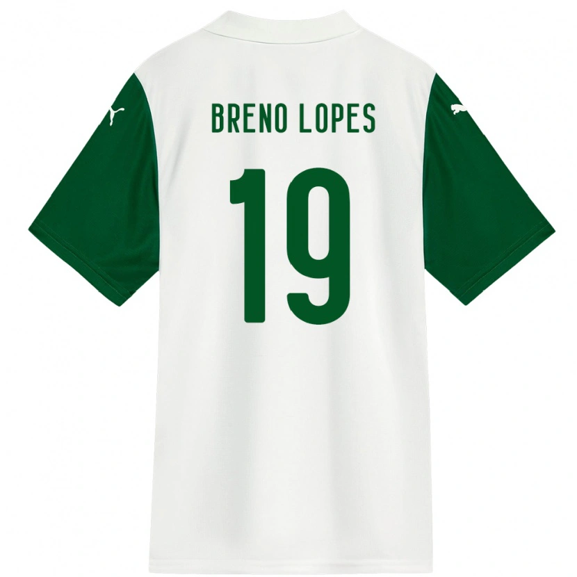 Danxen Heren Breno Lopes #19 Wit Groen Uitshirt Uittenue 2025/26 T-Shirt