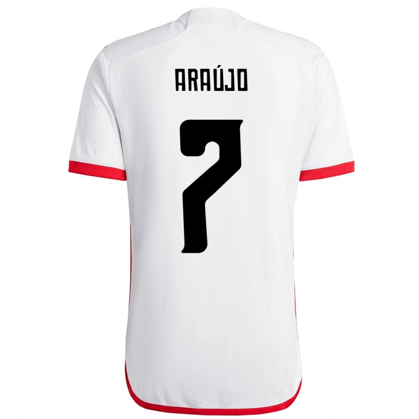 Danxen Heren Luiz Araújo #7 Wit Rood Uitshirt Uittenue 2025/26 T-Shirt