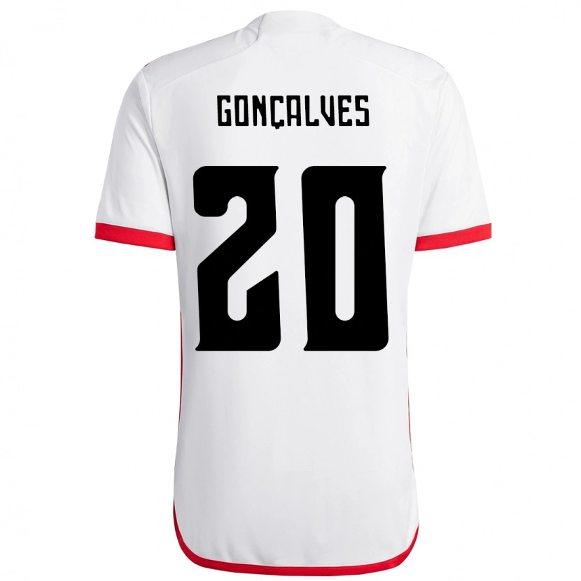Danxen Heren Matheus Gonçalves #20 Wit Rood Uitshirt Uittenue 2025/26 T-Shirt