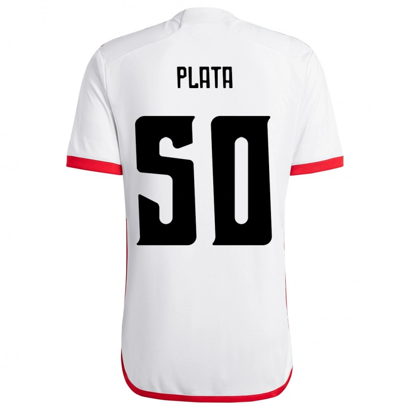 Danxen Heren Gonzalo Plata #50 Wit Rood Uitshirt Uittenue 2025/26 T-Shirt
