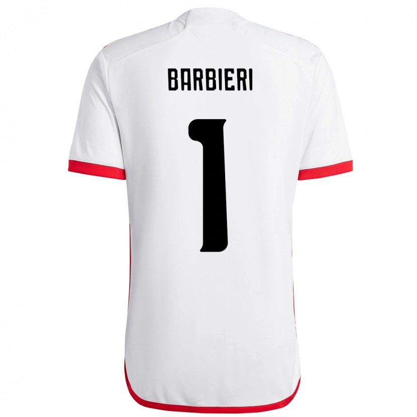 Danxen Heren Gabi Barbieri #1 Wit Rood Uitshirt Uittenue 2025/26 T-Shirt