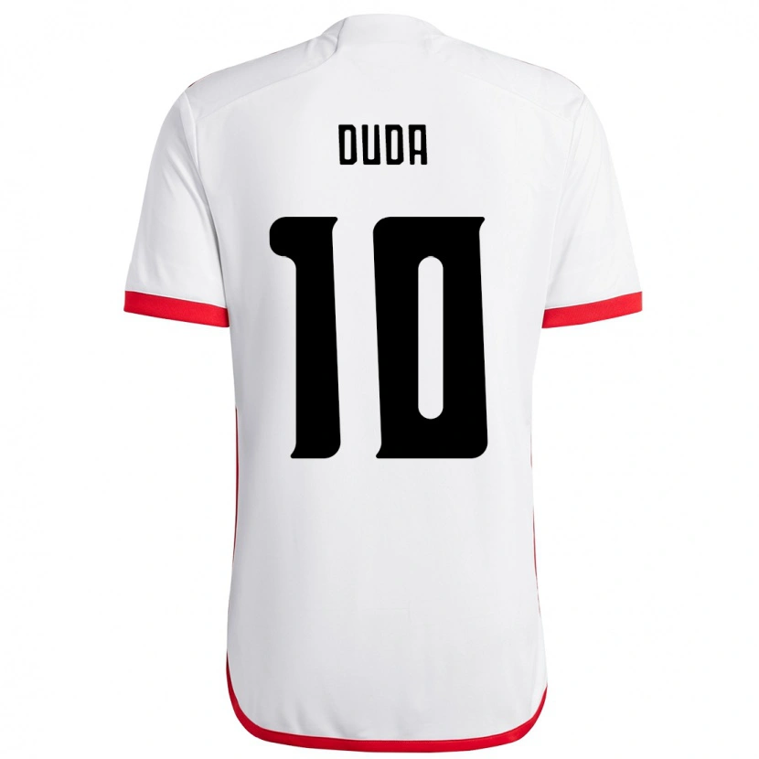 Danxen Heren Duda Francelino #10 Wit Rood Uitshirt Uittenue 2025/26 T-Shirt