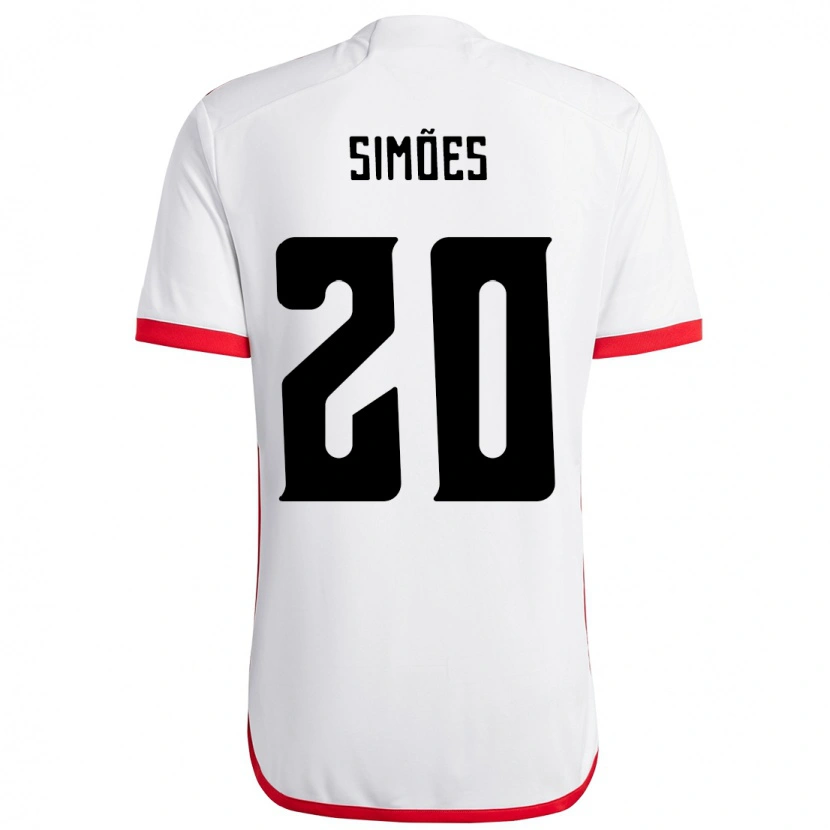 Danxen Heren Fabi Simões #20 Wit Rood Uitshirt Uittenue 2025/26 T-Shirt