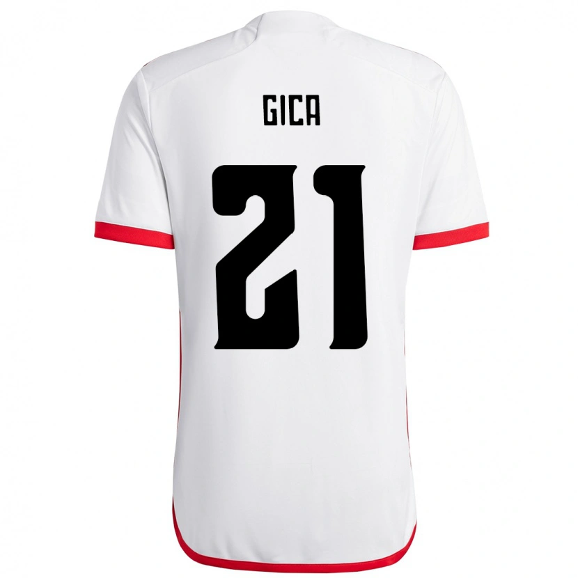Danxen Heren Gica #21 Wit Rood Uitshirt Uittenue 2025/26 T-Shirt