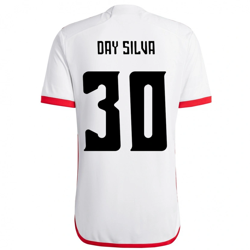 Danxen Heren Day Silva #30 Wit Rood Uitshirt Uittenue 2025/26 T-Shirt