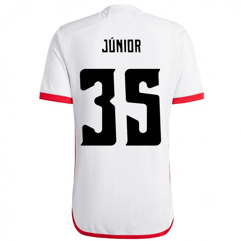 Danxen Heren Kaylaine Júnior #35 Wit Rood Uitshirt Uittenue 2025/26 T-Shirt