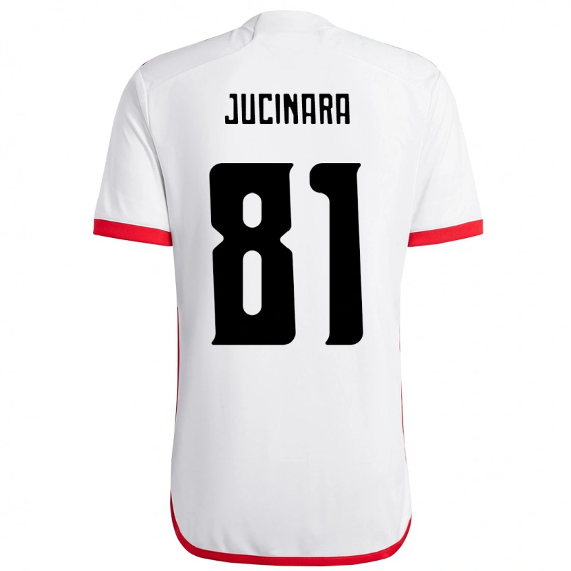 Danxen Heren Jucinara #81 Wit Rood Uitshirt Uittenue 2025/26 T-Shirt