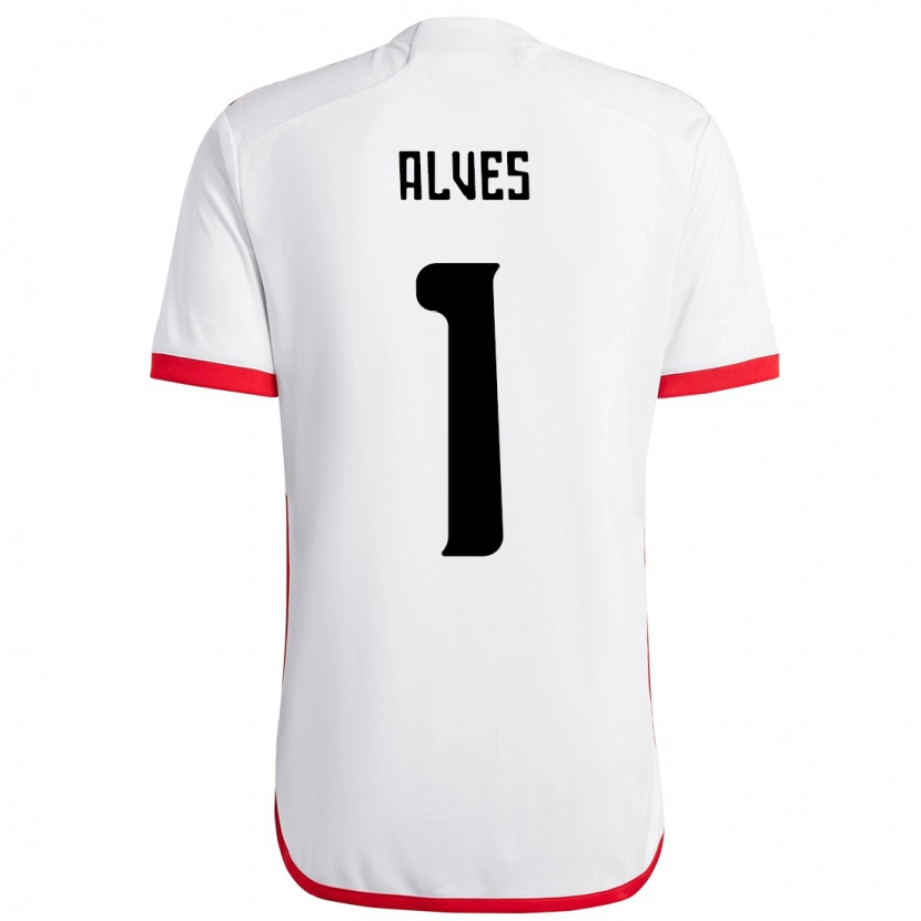 Danxen Heren Diego Alves #1 Wit Rood Uitshirt Uittenue 2025/26 T-Shirt
