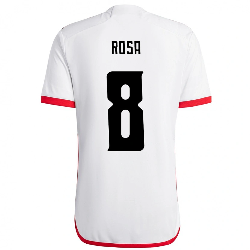 Danxen Heren Bruna Rosa #8 Wit Rood Uitshirt Uittenue 2025/26 T-Shirt