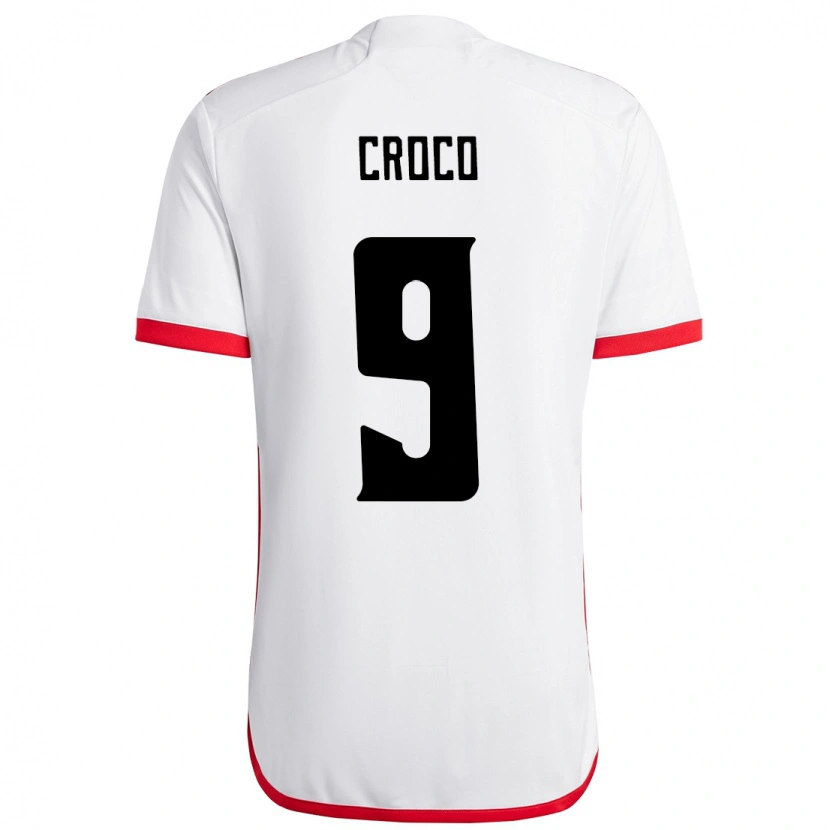 Danxen Heren Gabi Croco #9 Wit Rood Uitshirt Uittenue 2025/26 T-Shirt