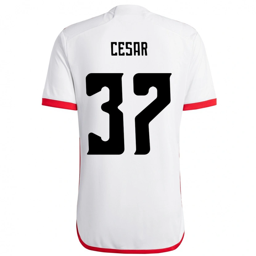 Danxen Heren Cesar #37 Wit Rood Uitshirt Uittenue 2025/26 T-Shirt