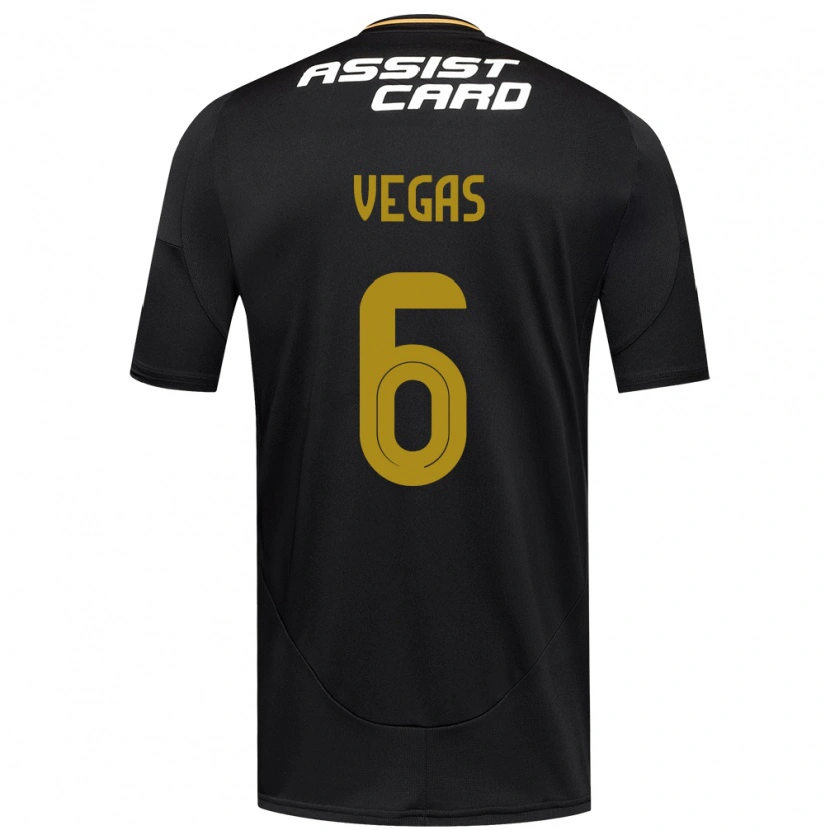 Danxen Heren Sebastián Vegas #6 Zwart Wit Uitshirt Uittenue 2025/26 T-Shirt