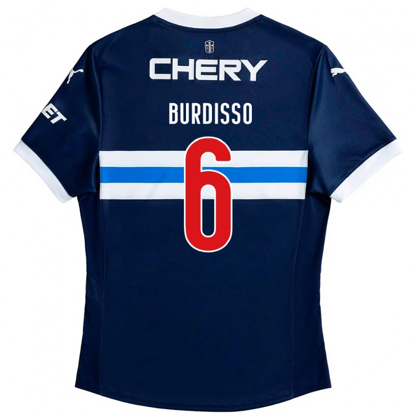Danxen Heren Guillermo Burdisso #6 Koningsblauw Wit Uitshirt Uittenue 2025/26 T-Shirt