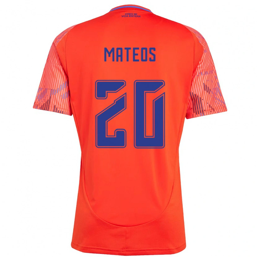 Danxen Heren Federico Mateos #20 Oranje Rood Uitshirt Uittenue 2025/26 T-Shirt