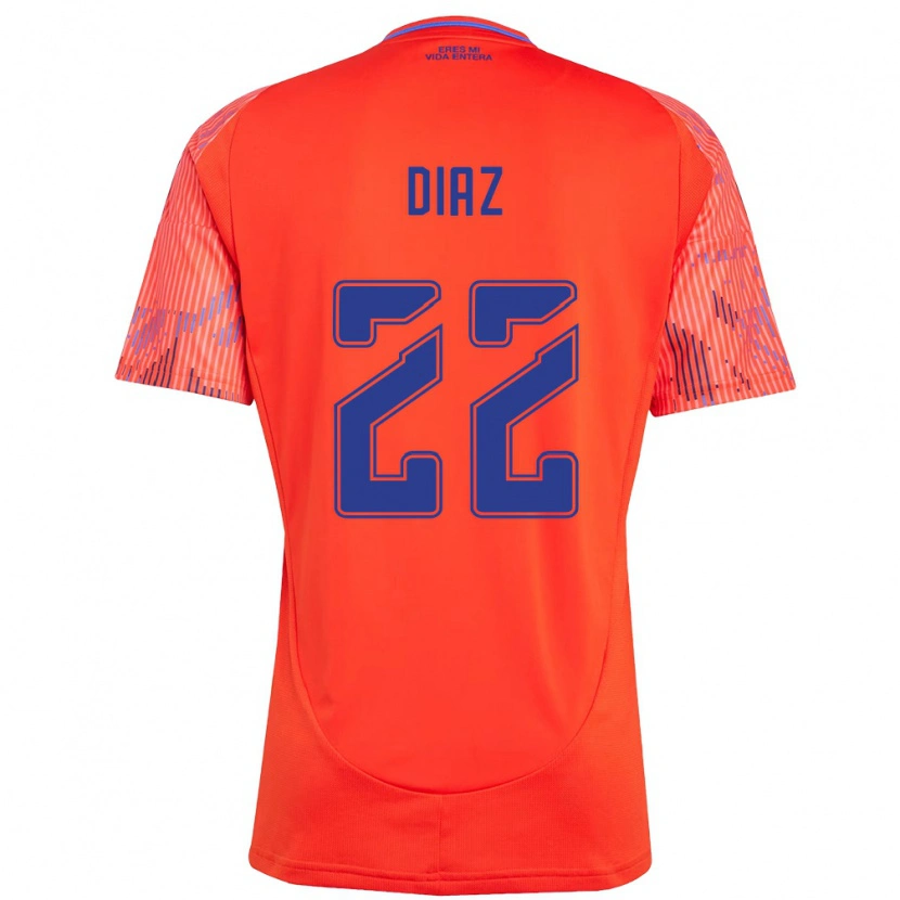Danxen Heren Valentina Díaz #22 Oranje Rood Uitshirt Uittenue 2025/26 T-Shirt