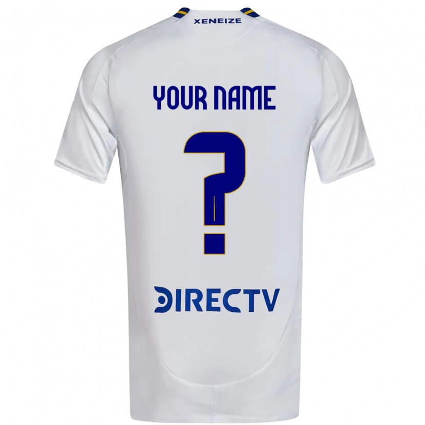 Danxen Heren Uw Naam #0 Wit Blauw Uitshirt Uittenue 2025/26 T-Shirt