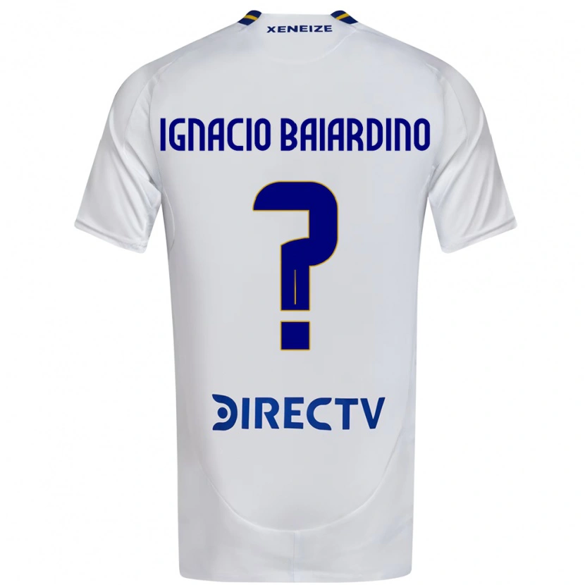 Danxen Heren Juan Ignacio Baiardino #0 Wit Blauw Uitshirt Uittenue 2025/26 T-Shirt