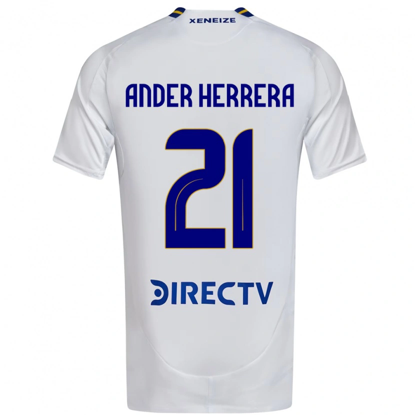 Danxen Heren Ander Herrera #21 Wit Blauw Uitshirt Uittenue 2025/26 T-Shirt