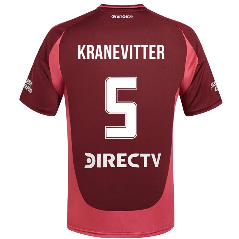Danxen Heren Matías Kranevitter #5 Bourgondisch Magenta Uitshirt Uittenue 2025/26 T-Shirt