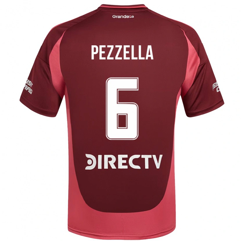Danxen Heren Germán Pezzella #6 Bourgondisch Magenta Uitshirt Uittenue 2025/26 T-Shirt