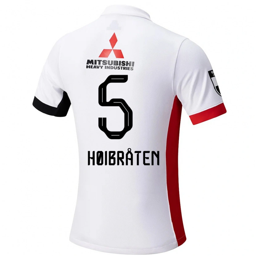 Danxen Heren Marius Høibråten #5 Wit Zwart Uitshirt Uittenue 2025/26 T-Shirt