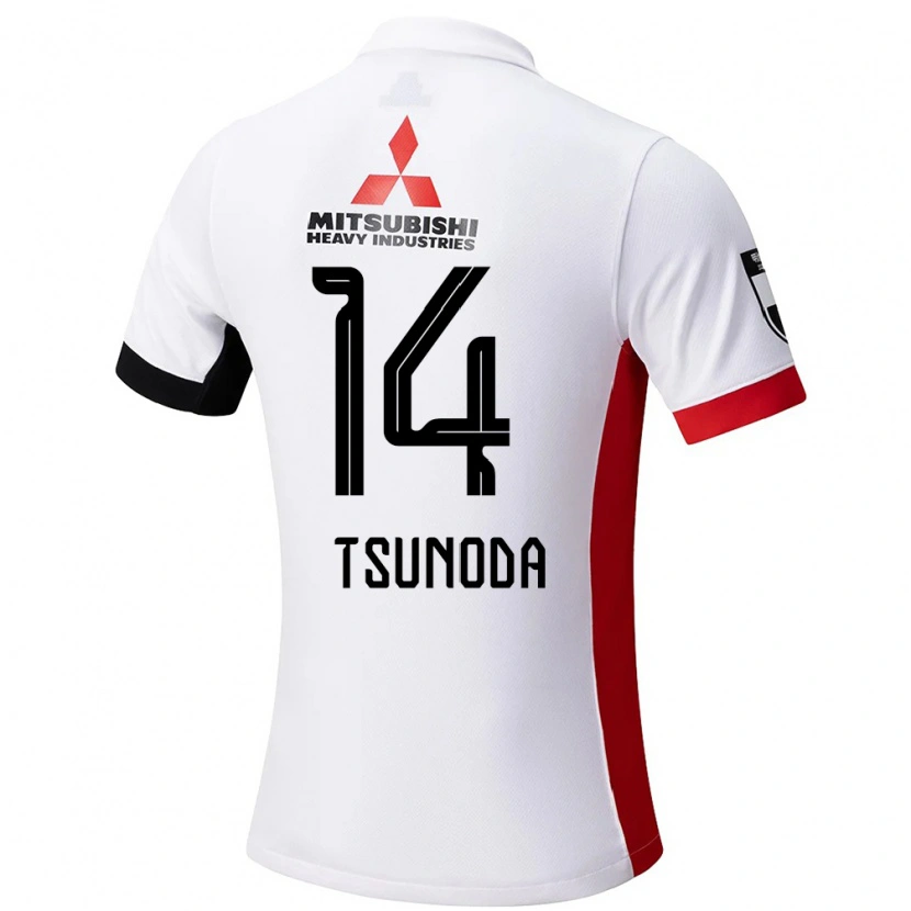 Danxen Heren Fuka Tsunoda #14 Wit Zwart Uitshirt Uittenue 2025/26 T-Shirt