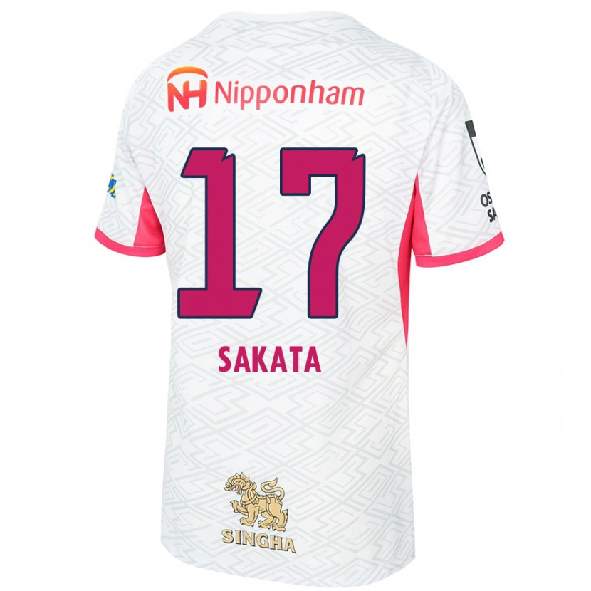 Danxen Heren Reiya Sakata #17 Wit Sakura Roze Uitshirt Uittenue 2025/26 T-Shirt
