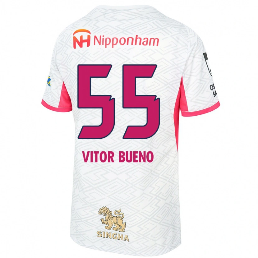 Danxen Heren Vitor Bueno #55 Wit Sakura Roze Uitshirt Uittenue 2025/26 T-Shirt