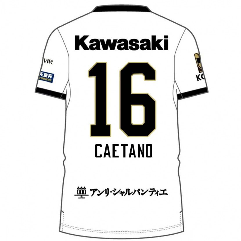 Danxen Heren Caetano #16 Wit Zwart Uitshirt Uittenue 2025/26 T-Shirt