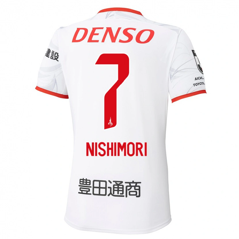 Danxen Heren Yuto Nishimori #7 Wit Rood Uitshirt Uittenue 2025/26 T-Shirt