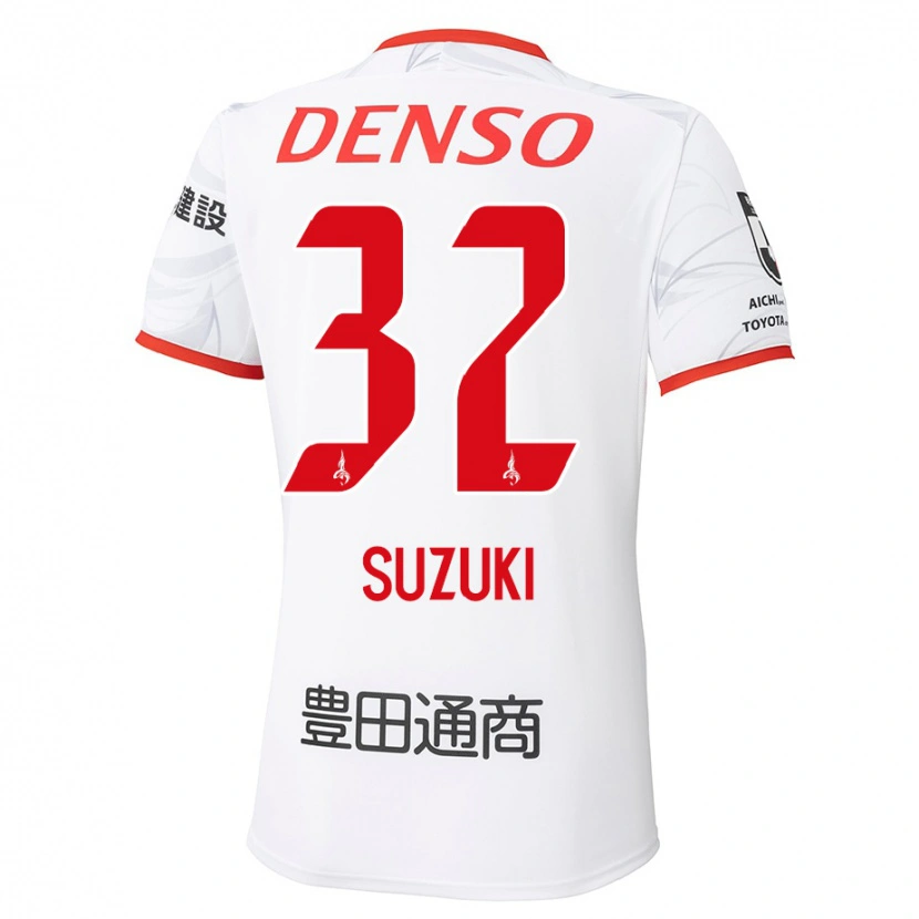 Danxen Heren Haruto Suzuki #32 Wit Rood Uitshirt Uittenue 2025/26 T-Shirt