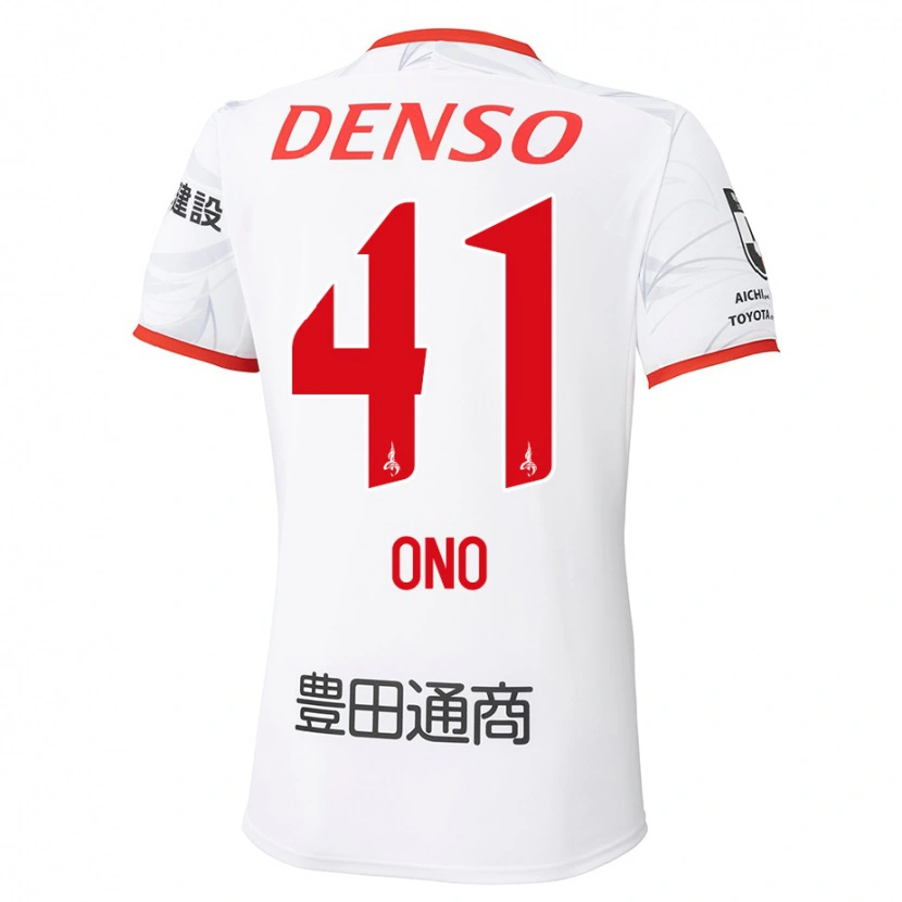 Danxen Heren Masahito Ono #41 Wit Rood Uitshirt Uittenue 2025/26 T-Shirt