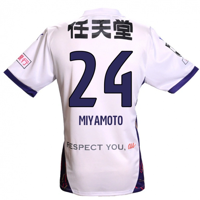 Danxen Heren Yuta Miyamoto #24 Wit Paars Zwart Uitshirt Uittenue 2025/26 T-Shirt