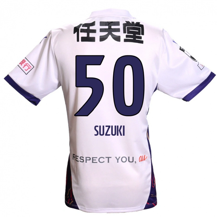 Danxen Heren Yoshinori Suzuki #50 Wit Paars Zwart Uitshirt Uittenue 2025/26 T-Shirt