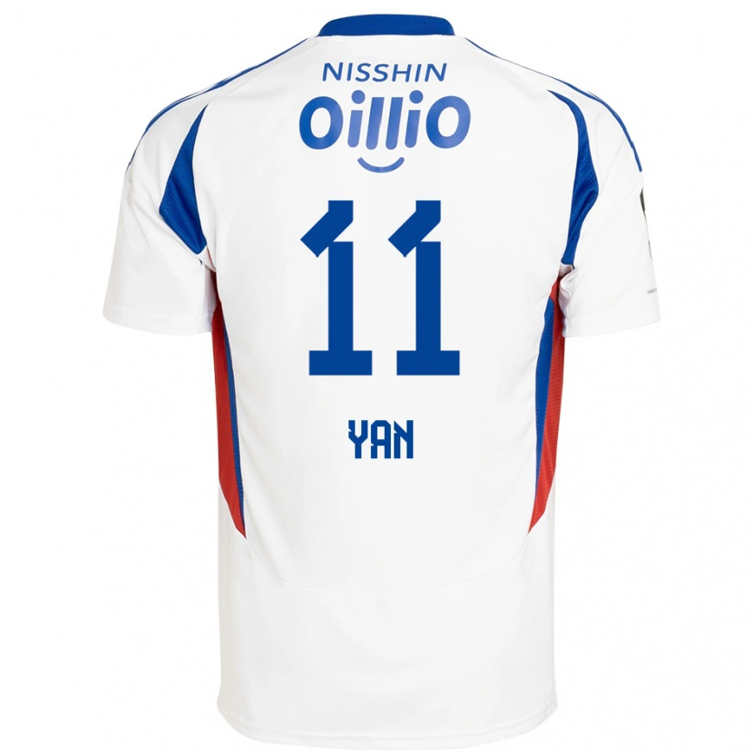 Danxen Heren Yan Matheus #11 Wit Koningsblauw Uitshirt Uittenue 2025/26 T-Shirt