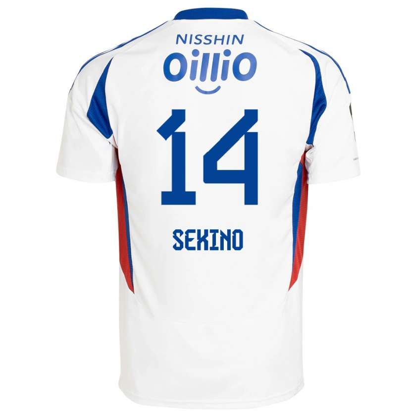 Danxen Heren Aiki Sekino #14 Wit Koningsblauw Uitshirt Uittenue 2025/26 T-Shirt