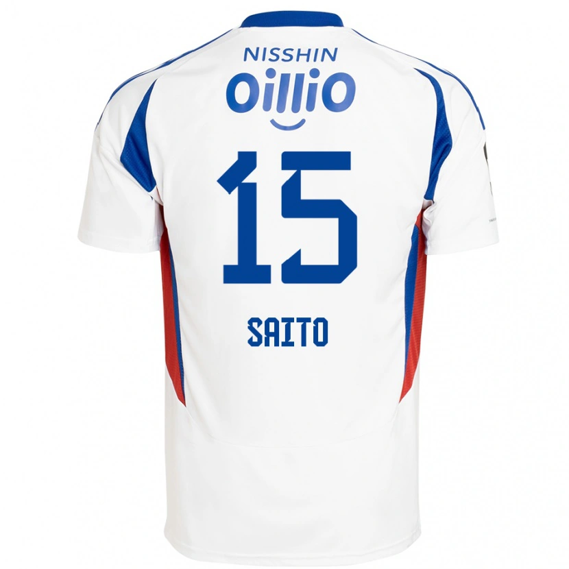 Danxen Heren Haru Saito #15 Wit Koningsblauw Uitshirt Uittenue 2025/26 T-Shirt