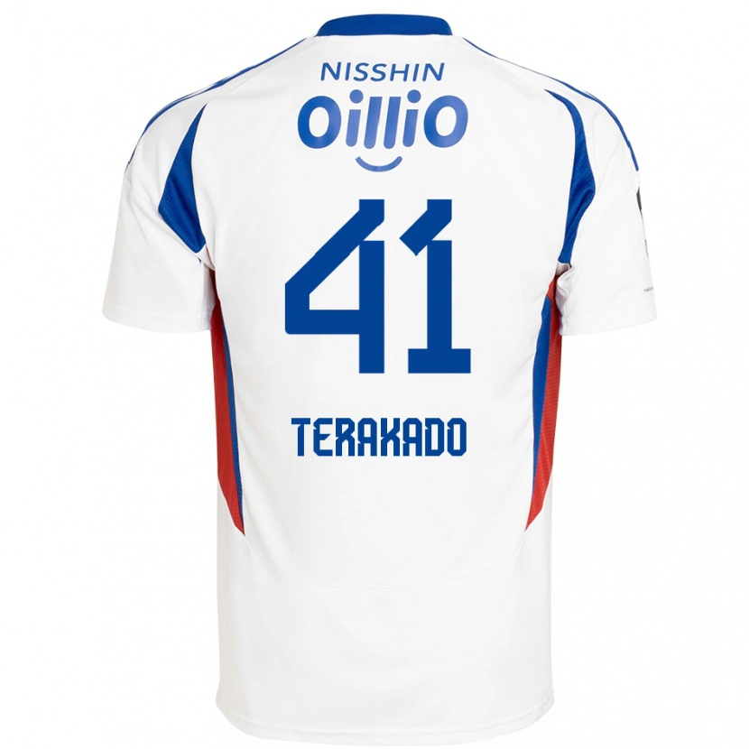 Danxen Heren Riku Terakado #41 Wit Koningsblauw Uitshirt Uittenue 2025/26 T-Shirt