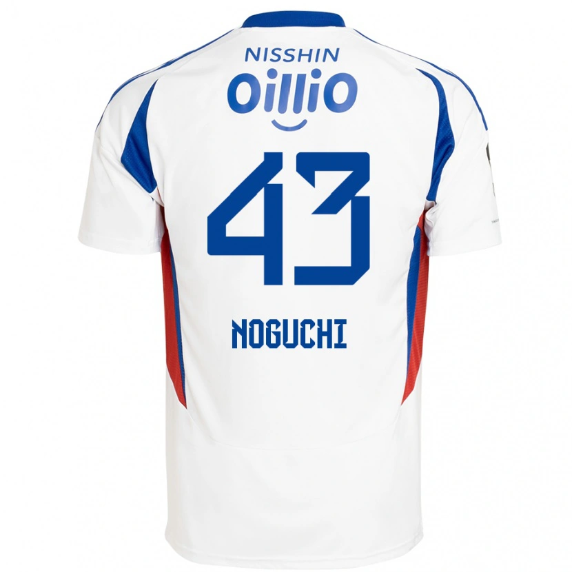 Danxen Heren Reno Noguchi #43 Wit Koningsblauw Uitshirt Uittenue 2025/26 T-Shirt