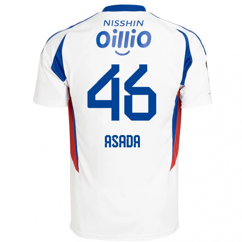 Danxen Heren Hiroto Asada #46 Wit Koningsblauw Uitshirt Uittenue 2025/26 T-Shirt