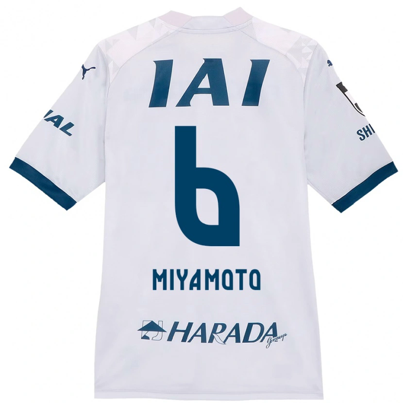 Danxen Heren Kota Miyamoto #6 Wit Koningsblauw Uitshirt Uittenue 2025/26 T-Shirt