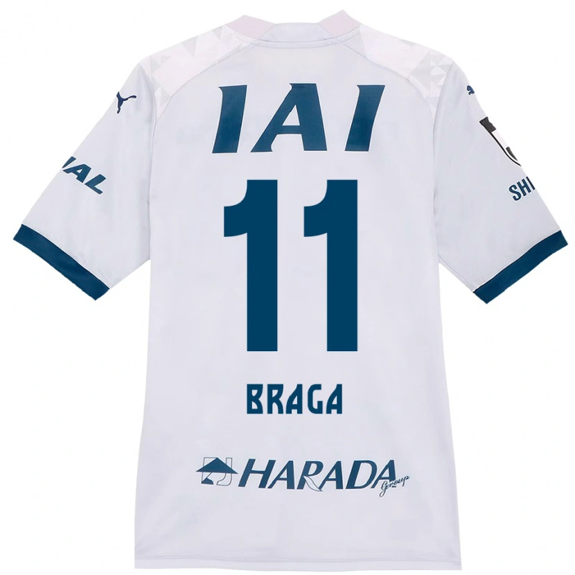 Danxen Heren Lucas Braga #11 Wit Koningsblauw Uitshirt Uittenue 2025/26 T-Shirt