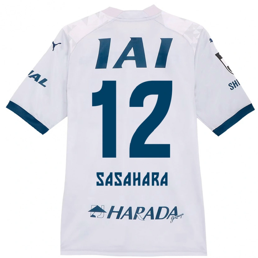 Danxen Heren Kenshin Sasahara #12 Wit Koningsblauw Uitshirt Uittenue 2025/26 T-Shirt