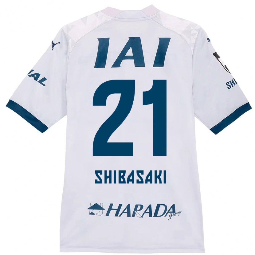 Danxen Heren Kaito Shibasaki #21 Wit Koningsblauw Uitshirt Uittenue 2025/26 T-Shirt