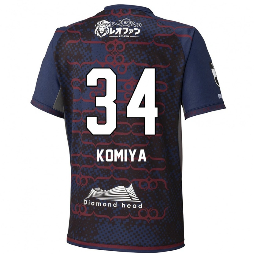 Danxen Heren Masaki Komiya #34 Blauw Rood Uitshirt Uittenue 2025/26 T-Shirt
