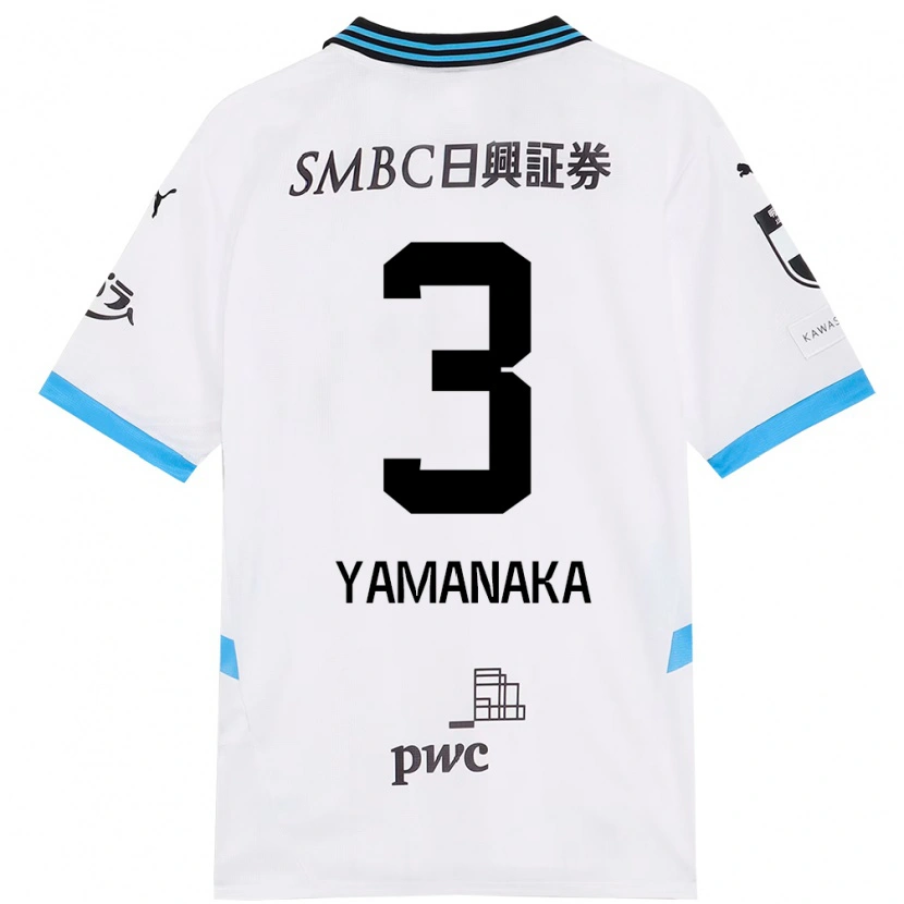 Danxen Heren Daiki Yamanaka #3 Wit Hemelsblauw Uitshirt Uittenue 2025/26 T-Shirt
