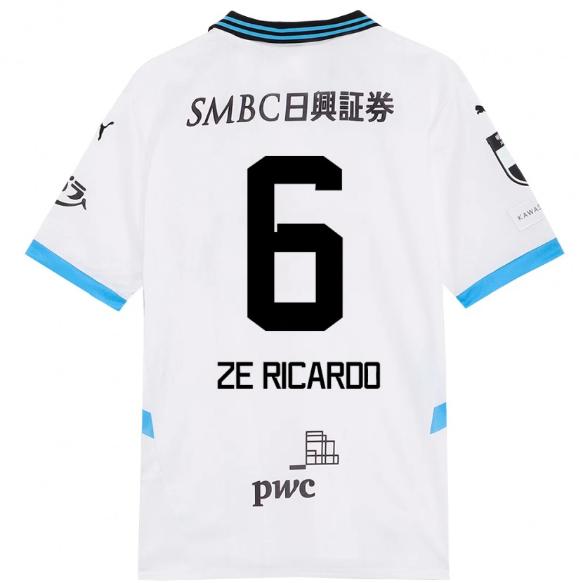 Danxen Heren Zé Ricardo #6 Wit Hemelsblauw Uitshirt Uittenue 2025/26 T-Shirt