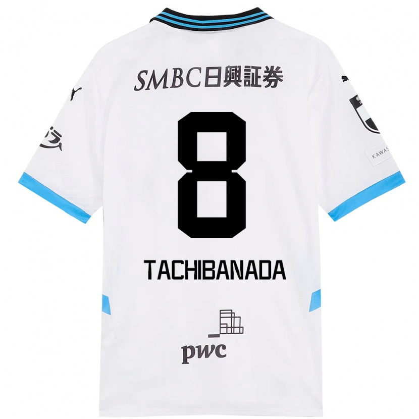 Danxen Heren Kento Tachibanada #8 Wit Hemelsblauw Uitshirt Uittenue 2025/26 T-Shirt